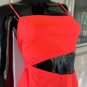 Bright Orange Cutout jumpsuit